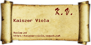 Kaiszer Viola névjegykártya